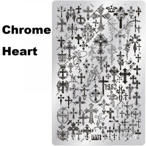 chrome heart nail stamping plate