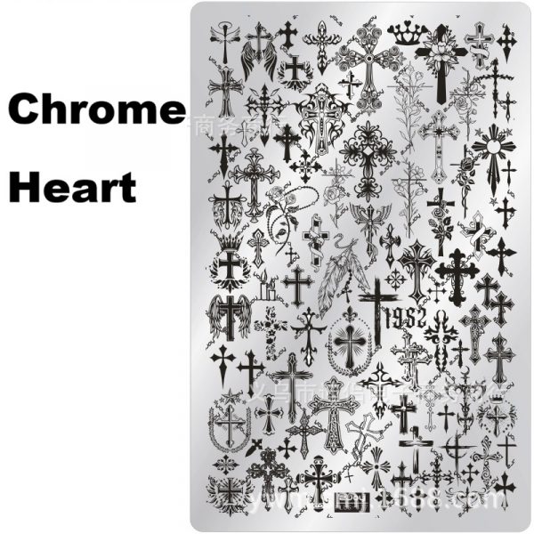 chrome heart nail stamping plate