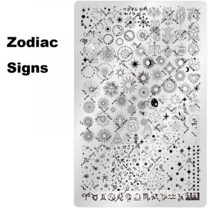 Zodiac Signs nail stamping plate