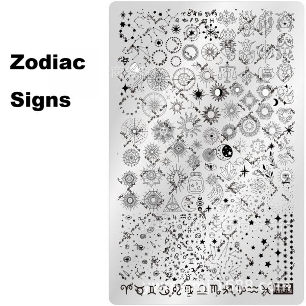 Zodiac Signs nail stamping plate Zodiac Signs nail stamping plate