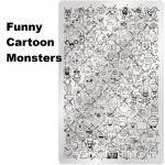 Funny Cartoon Monsters nail stamping plate