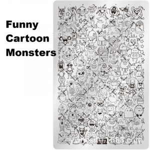 Funny Cartoon Monsters nail stamping plate