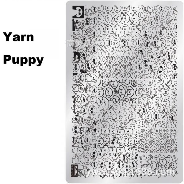 Yarn Puppy nail stamping plate Yarn Puppy nail stamping plate