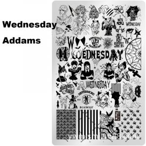 Wednesday Addams nail stamping plate