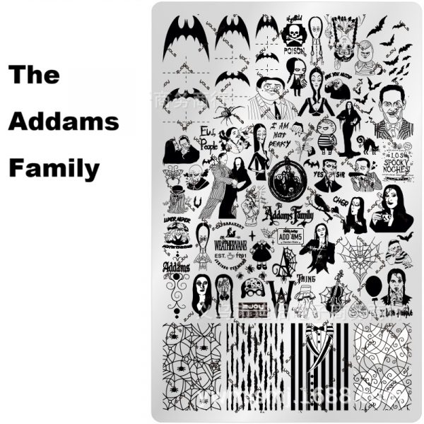 The Addams Family nail stamping plate