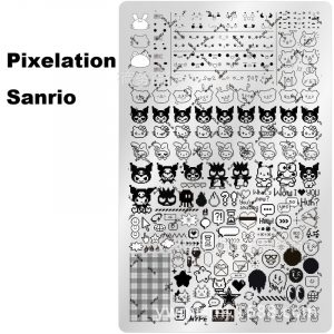 Pixelation Sanrio nail stamping plate